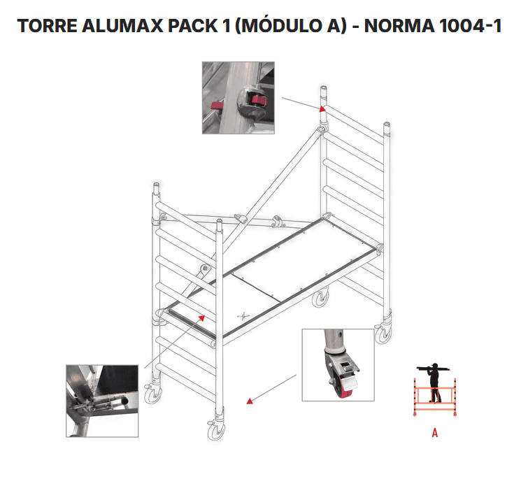 ANDAIME TORRE ALUMAX 2000X700MM PACK 1 (MODULO A) NORMA EN1004-1