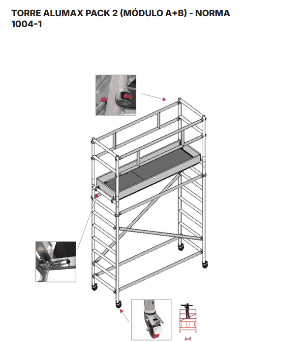 ANDAIME TORRE ALUMAX 2000X700MM PACK 2 (MODULO A+B) NORMA EN1004-1