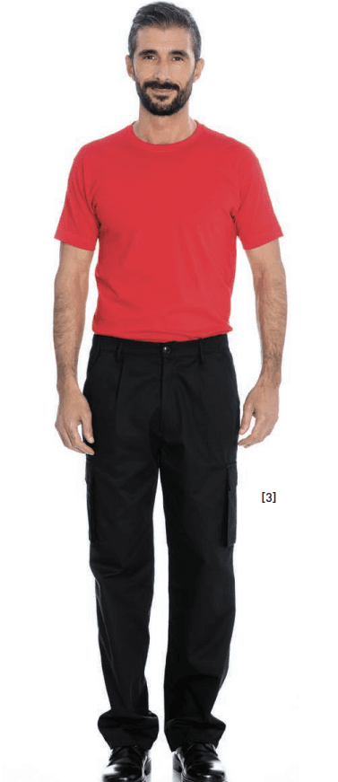 CALCA HOMEM BOLSOS LATERAIS - SARJA 65% POLIESTER 35% ALGODAO 200GR/M2
