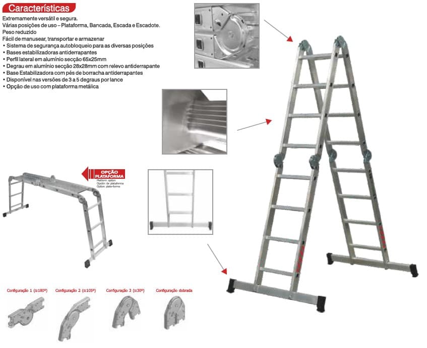 ESCADA MULTIUSOS EM ALUMINIO