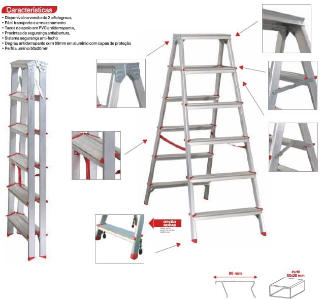 ESCADOTE DUPLO DOMESTICO EM ALUMINIO