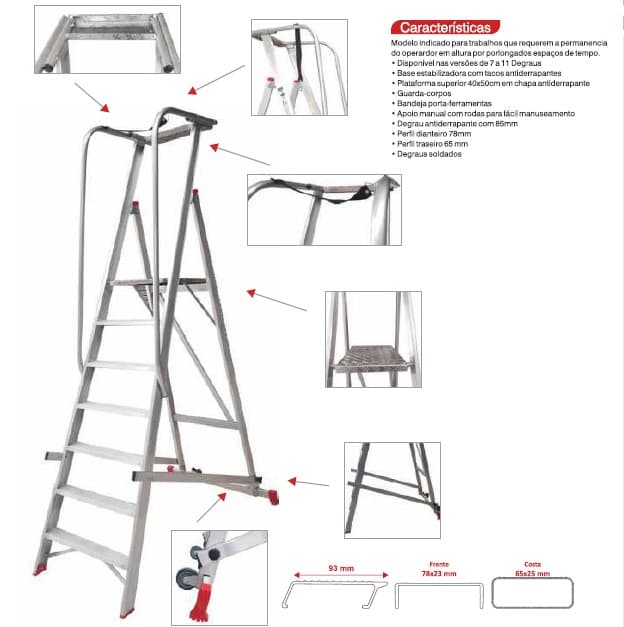 ESCADOTE MOVEL EM ALUMINIO 