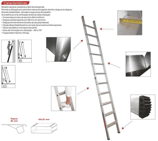 ESCADA CONFORT EM ALUMINIO - ESCADA SIMPLES